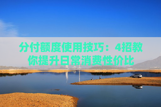 分付额度使用技巧：4招教你提升日常消费性价比