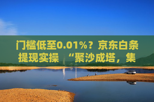 门槛低至0.01%？京东白条提现实操  “聚沙成塔，集腋成裘” 小额取现也有大智慧  —— 用对策略，让每一分钱都发挥价值