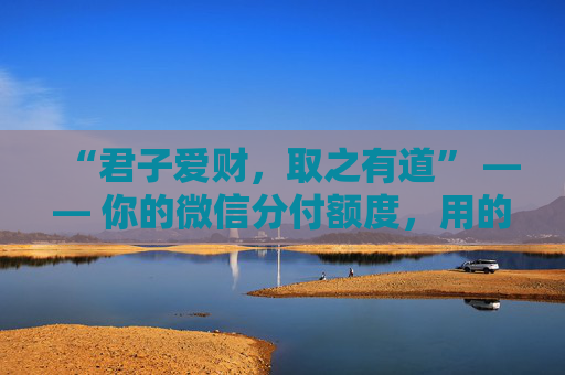 “君子爱财，取之有道” —— 你的微信分付额度，用的也是这个“道” 第1张