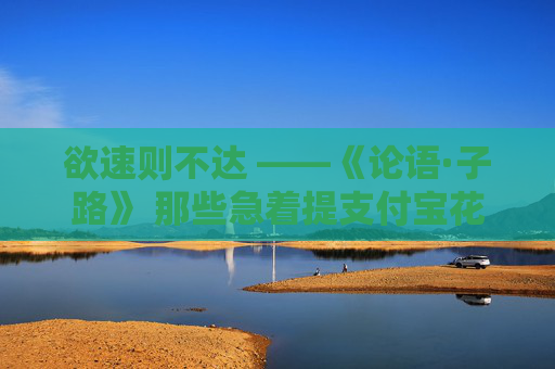欲速则不达 ——《论语·子路》 那些急着提支付宝花呗额度的人，后来都怎样了？