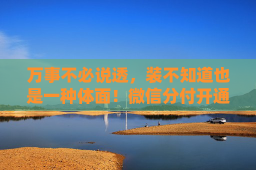 万事不必说透，装不知道也是一种体面！微信分付开通方法公布，看看你适合用哪一种...