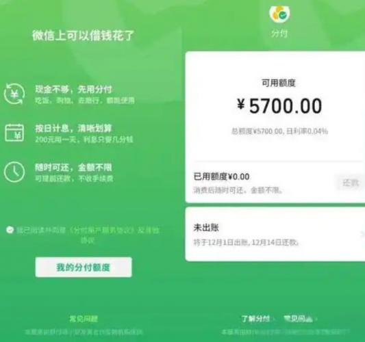微信分付功能在哪里开通额度 第2张