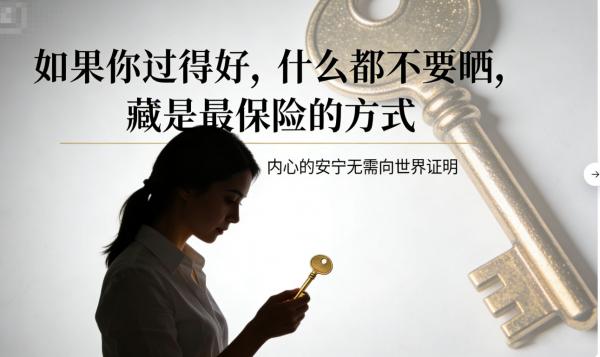 如果你过得好，什么都不要晒 藏是最保险的方式  ​