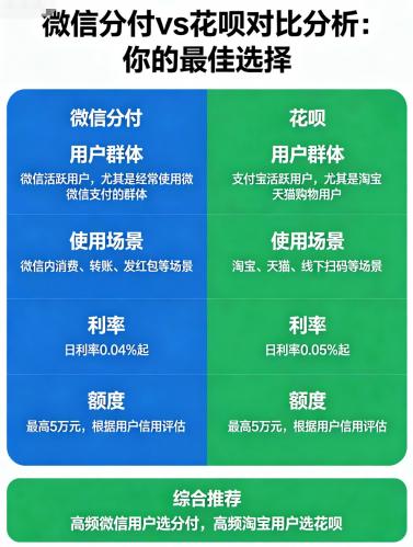 微信分付 vs 花呗：哪个好用？ 对比分析你的最佳选择 第3张