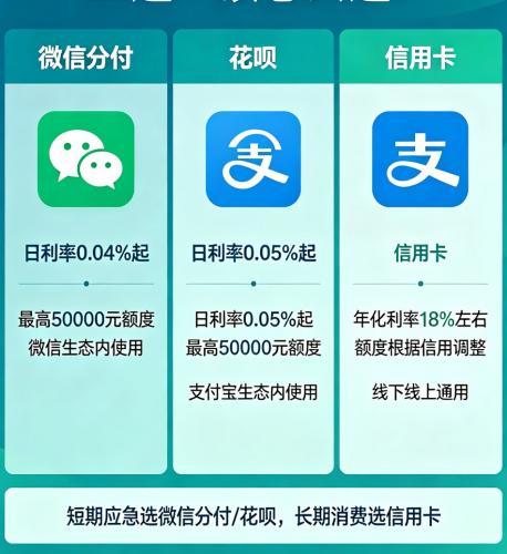 微信分付、花呗、信用卡 三选一该怎么选? 第2张 微信分付、花呗、信用卡 三选一该怎么选? 第2张